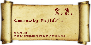 Kaminszky Majlát névjegykártya